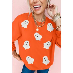 Ghost Print Crewneck Sweatshirt