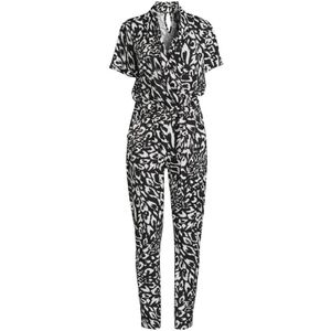 NED jumpsuit met all over print zwart/wit
