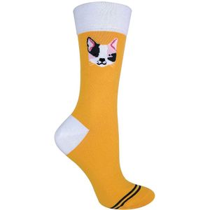 Nieuwigheid katoenen sokken met katten- en hondenpatroon - Kat