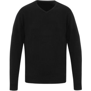 Premier Heren Essential Acryl V Hals Sweatshirt (Zwart)