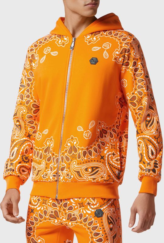 Philipp Plein - Jogging Trainingspak - Oranje - Hoodie/Broek Paisley Bandana