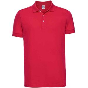 Russell Heren Piqué Stretch Poloshirt (Klassiek rood)