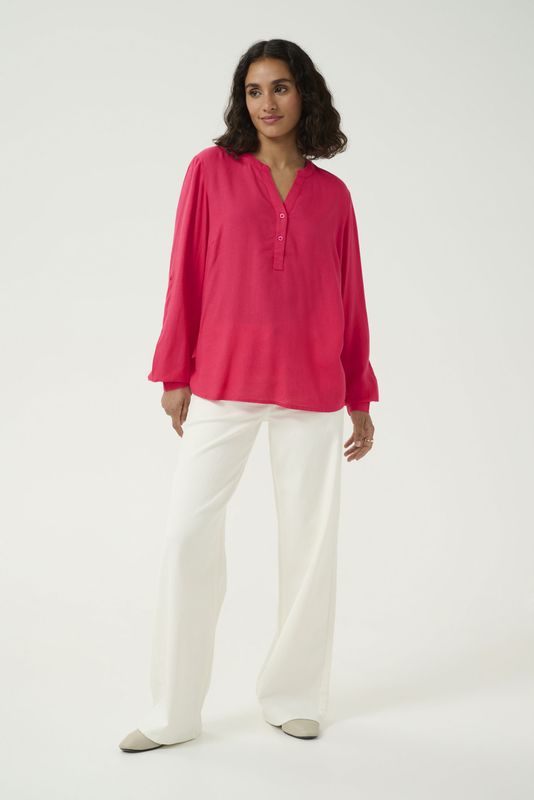 Blouse met lange mouwen Regular fit Raspberry pink