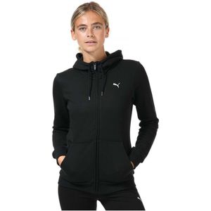 Puma Essentials hoodie met volledige rits voor dames, zwart