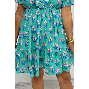 Bloemenprint Rimpel Kraagjurk