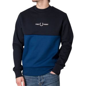 Fred Perry Color Block kobaltblauw sweatshirt