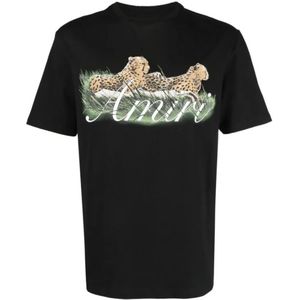 Amiri - Cheetah-logo - T-shirt - Zwart