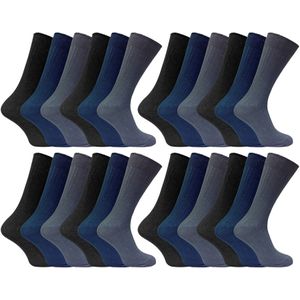 24 Paar Multipack Heren Ultimate Comfort 100% Katoenen Sokken