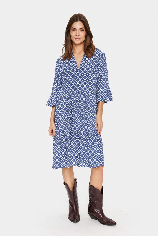 Saint Tropez, Dames, Jurken, Blauw, Maat: 2XL