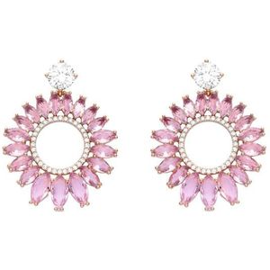 Luxenter roze kristallen oorbellen in 18K rosÃ©goud - Lelyl