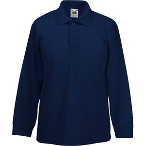 Fruit Of The Loom Kinder Polo Lange Mouwen 65/35 Piqué / Kinderpolo (Donker Marine)