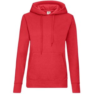 Fruit of the Loom Klassieke Dames Fit Sweatshirt Met Capuchon (Rood)