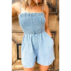 Gerimpelde Denim Jumpsuit
