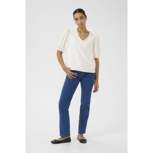 Blouse met korte mouwen Regular fit Chalk white