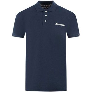 Aquascutum Unisex Volwassen Gekapte Logo Polo Shirt (Marineblauw)