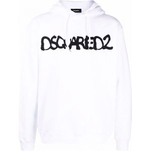 Dsquared2 fluorescerende spray-hoodie in wit