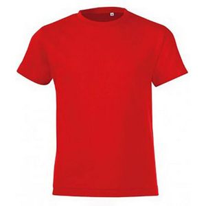 SOLS Kinderen/Kinderen Regent Korte Mouwen Aangepast T-Shirt (Rood)