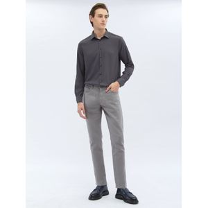 Effen geweven casual overhemd met normale pasvorm