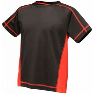 Regatta Kinderen/Kinderen Peking T-Shirt (Zwart/Klassiek Rood) - Maat 7-8J / 122-128cm
