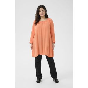 KAFFE - CURVE - Tuniek - Koraal - Lange Pasvorm - Driekwart Mouw