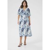 Kaffe - Jasmin - Jurk - Lichtblauw / Zwart / Wit - A-lijn