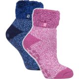 2-Pak Dames Zachte Lounge Sokken met Grip