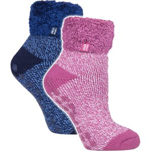 2-Pak Dames Zachte Lounge Sokken met Grip