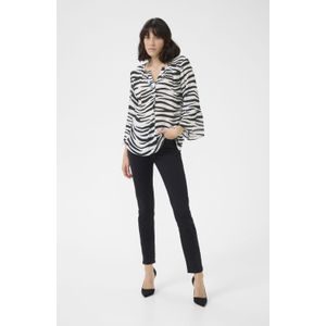 Blouse met korte mouwen Regular fit Chalk/Black Animal animal