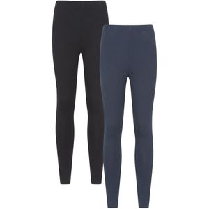 Mountain Warehouse Dames/Dames Legging Katoenmix (Set van 2) (Marine, Zwart)