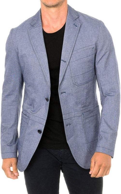 G-star - Flap Nek Blazer Jas - Blauw - Katoen