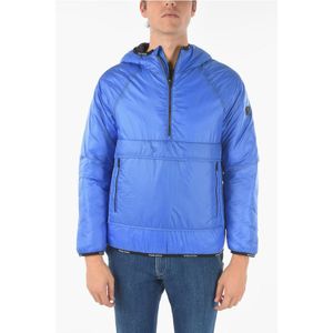 gewatteerde PACK-IT anorak met capuchon in blauw