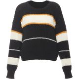 Mymo - Jumper - Zwart - Gebroken Wit - Oranje - Pullover Trui