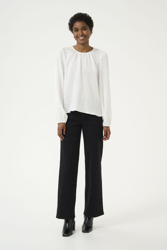 Kaffe - Blouse 'Lauren' - Wit - Wijde Blouse - Lange Mouw