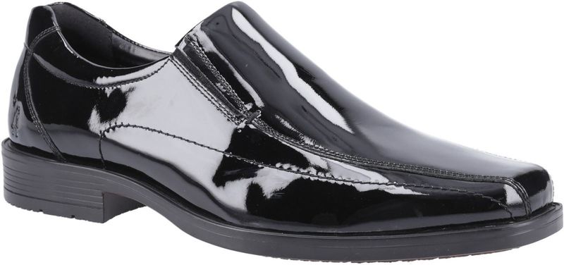 Hush puppies brody slip op leer heren smart shoes zwart