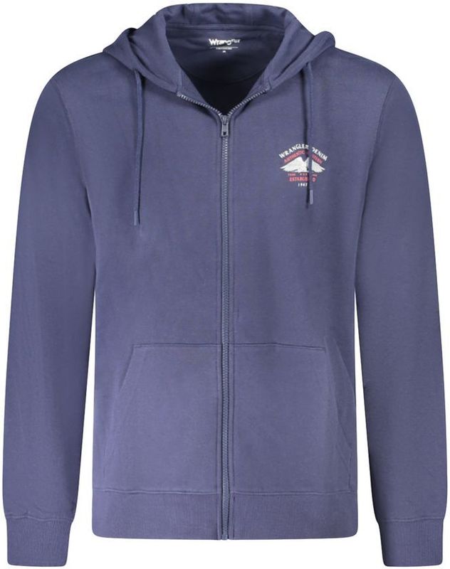 Wrangler - Cotton Zip Hoodie - Blauw - Heren - Katoen