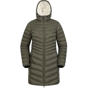 Mountain Warehouse Dames/Dames Florence gewatteerde jas met imitatiebontvoering (Kaki Groen)