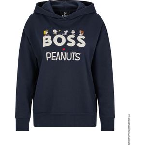 Damessweater Boss C_Edelight7 Hooded Sweatshirt in Donkerblauw