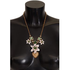 Dolce & Gabbana Gold Brass Sfere Crystal Pendant Statement Damesketting