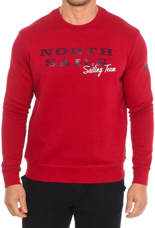 North Sails - Geribbelde Crew Neck Sweatshirt - Rood - Heren