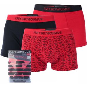 Emporio Armani Heren boxershorts van biologisch katoen (3-pack) (Rood, Zwart)