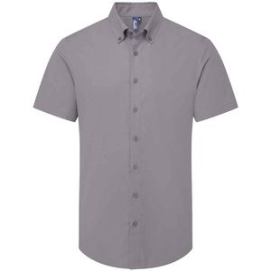 Premier Heren Supreme Oxford overhemd met korte mouwen (Staal)