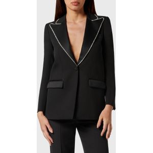 Philipp Plein - Cady/Satin Boxy Blazer Teddy Bear - Jassen - Zwart