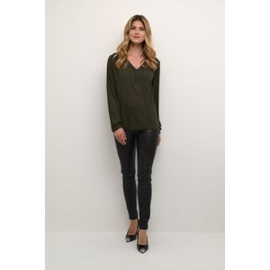 Blouse met lange mouwen Regular fit Forest Night dark green