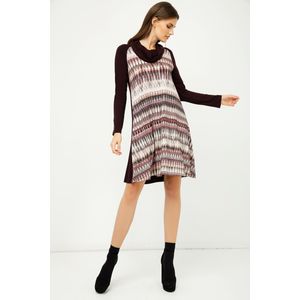 A-lijn Jurk - Bordeauxrood - Met Schildpadhals