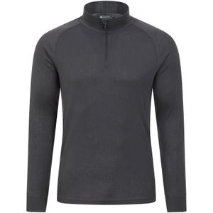 Mountain Warehouse Heren Talus Zip Neck Thermo Top met lange mouwen (Grijs)