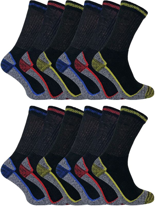 12 Pairs Unisex Zachte Ademende Bamboe Werk Sokken