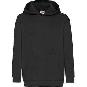 Fruit Of The Loom Kids Unisex Classic 80/20 Hoodie (Zwart)