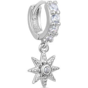 Luxenter 925 Sterling Zilveren Piercing met Rhodium Plated Briljant Zirkonia - Kaiwise