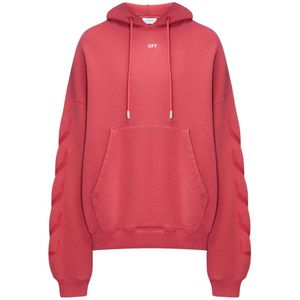 St. Matthew Design - Skate Fit - Hoodie - Gebroken Wit - Gewassen Rode Capuchon