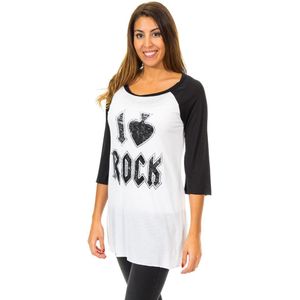 Dames-T-shirt met 3/4 mouwen en boothals 10DML0381